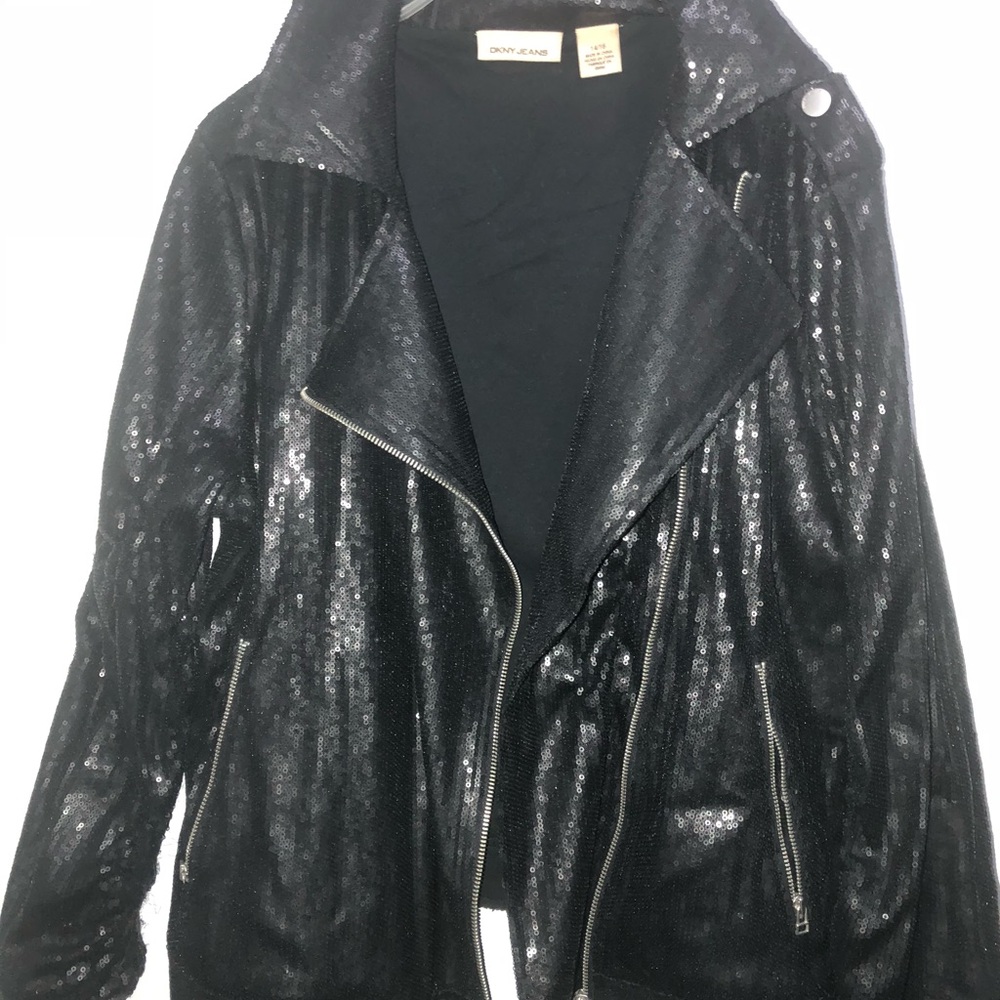 DKNY sequined motorcycle jacket size 14/16